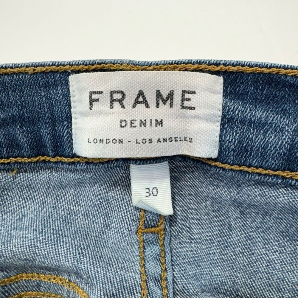 Frame Le High Skinny Crop Jeans Size 30 Arenas Wash Step Fray Hem Distressed - Picture 5 of 12